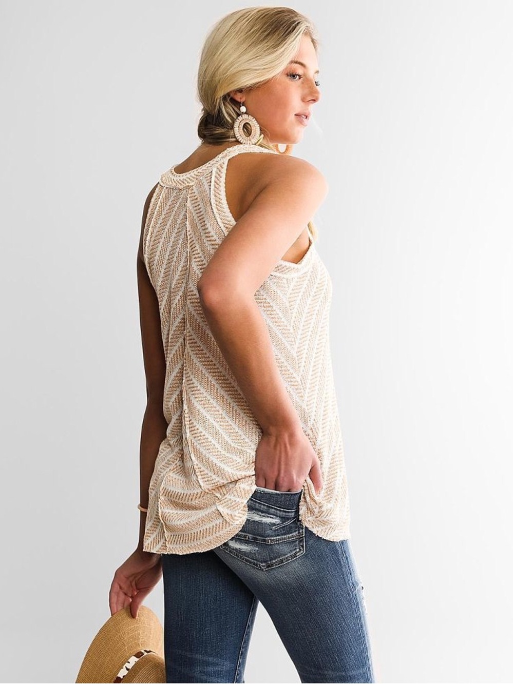 BKE Striped Open Weave Tank Top - Picture 2 of 7